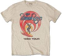 Beach Boys Men's 1983 Vintage Tour T-Shirt | Officially Licensed Merchandise, Brown, Medium