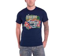 Beach Boys Men's Surfin USA Tropical Cotton T-Shirt in Navy | Size: XL Beach Boys Navy XL