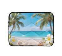 Beach Bright Blue 15-16 Inch Quilted Laptop Sleeve Case Soft Notebook Protector Bag Computer Carrying Case