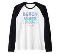 Beach by The Sea, Sandy Beach, Raglan Baseball Tee