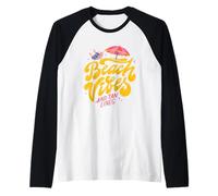 Beach by The Sea, Sandy Beach, Raglan Baseball Tee