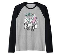 Beach by The Sea, Sandy Beach, Raglan Baseball Tee