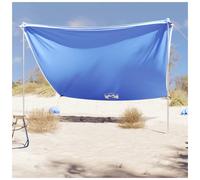 Beach Canopy Blue/Grey Polyester Steel 304x300 cm UV40 4-Person SandAnchors Bag