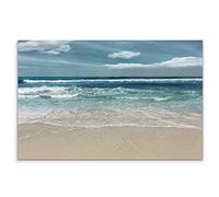 Beach Canvas Wall Art, Symphony of the Sea Painting Picture Prints, Ocean Seascape Artwork Wall Decor for Office Bedroom 80x120cm Innerframe