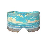Beach Cartoon Printed Sleep Eye and Ear Masks (26.8Ã-4.3 inches) Suitable for Travel, Yoga, Deep Rest Indoor and Outdoor