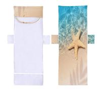 Beach Chair Cover - 210 x 73 cm, Extra Long Chaise Lounge Towel, Deep Pocket On The Sleeves To Slip, Extremely Absorbent, Quick Drying, Side Storage Pockets, Ela