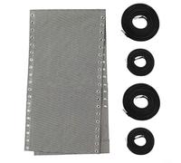 Beach Chair Replacement Kit Fabric Cord Deckchair Repair Cloth Mesh Cover 160 X 43 Cm With Elastic Ropes For Outdoor Garden Patio Furniture Lounger Recliner Beach Chair, Deckchair Fabric(White gray)