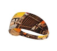 Beach Chair Scenes Print Sports Headbands For Men Women, Moisture Wicking Sweat Band Elastic Wide Hair Bands,For Running, Cycling, Basketball, Gym Exercise, Football