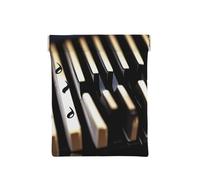 Beach Chairs And Scenery Print Leather Coin Purse, Small Change Pouch Wallet,Squeeze Coin Purse Pouch For Men Women, Piano With Musical Notes-, One Size, Fashion