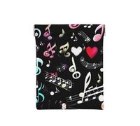 Beach Chairs And Scenery Print Leather Coin Purse, Small Change Pouch Wallet,Squeeze Coin Purse Pouch For Men Women, Music Symbols Lovely, One Size, Fashion
