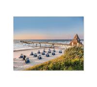 Beach chairs: photo from early morning on a Baltic Sea beach，Puzzle 1000 Piece Jigsaw Puzzles for Adults, Difficult Puzzle for Kids Teenagers Educational Game Toys Gift for Home Travel-B96