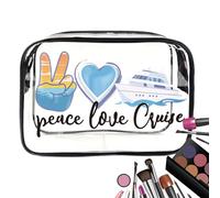 Beach Clear Makeup Bags - Waterproof PVC Zipper Organizer for Cosmetics and Toiletries | Clear Travel Bag for Beach, Pool, Gym or Vacation, A, Consulte la descripción, See description