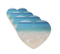 Beach Clear Sea Sand Car Air Freshener Cards Set of 4 Pieces Long Lasting Hanging Scented Cards for Bedroom Wardrobe Car Aromatherapy Tablets for Men Women Rearview Mirror Pendant