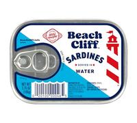 Beach Cliff Wild Caught Sardines in Water, 3.75 oz | High Protein, Gluten Free, Keto & GLP-1 Friendly, Ready to Eat
