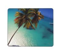 Beach Coconut Sunshine Square Waterproof Non-Slip Rubber Base Mouse Mat for Office Laptop,Laptop Wireless Mouse Home Office Travel 7 X 8.6 in