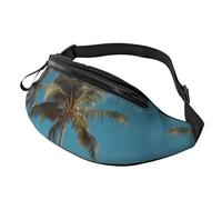 Beach Coconut Tree Outdoor Sports Waist Bag & Casual Chest Pack, Adjustable Unisex Fanny Pack for Hiking/Running/Cycling