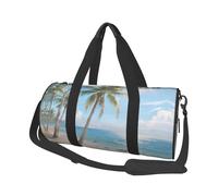 Beach Coconut Trees Travel Duffel Bag Sports Gym Bag, Lightweight Overnight Weekender Bag With Shoes Compartment Yoga Gym Sports Bag For Men Women
