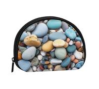 Beach Colored Pebbles Coin Purse with Zipper Mini Coin Pouch Small Change Wallet for Men Women Coin Bag Personalized Credit Card Bags Everything Storage Pouch for Headset ID Key Lipstick