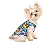 Beach Colored Pebbles Print Dog Shirt Summer Lightweight Pet T Shirts Soft Breathable Stretchy Cats Dogs Tee Shirt