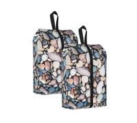 Beach Colored Pebbles Print Durable Travel Shoe Bags for Storage and Packing, Water-Proof Shoe Bag with Smooth Zipper