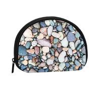 Beach Colored Pebbles Print, Women's Storage Bag Shell Makeup Bag Small Coin Purse Shell Change Pouch