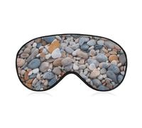 Beach Colored Pebbles Sleep Mask Light Block-Out Eye Mask for Side Sleeper Pressure-Free Soft Night Blindfold with Adjustable Strap Breathable Sleep Eye Cover for Travel