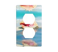 Beach Conch Seascape Electrical Outlet Covers, Standard Size 1-Gang 4.50" X 2.76", Unbreakable Polycarbonate Thermoplast