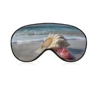 Beach Conch Seascape Eye Mask, Side Sleeping Mask Light Blindfold Sleeping Mask Nose Pad and Elastic Band for Children Women and Men