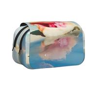 Beach Conch Seascape Flip-Top Double-Layer Pencil Case,Large Capacity (Holds 50 Pens/Pencis),Full-Print Durable Polyester School Office Supplies