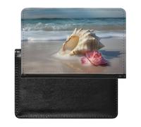 Beach Conch Seascape Passport Cover Protector Rfid Blocking Passport Holder Id Card Holder Secure Travel Wallet Organizer for Passport Tickets Credit Cards, style, One Size