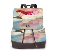 Beach Conch Seascape Print Women Backpack Waterproof Anti-Theft Lightweight Pu Fashion Leather Nylon School Shoulder Bag Travel Backpack
