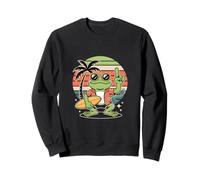 Beach Cool Surfing Frog Summer Retro Sweatshirt