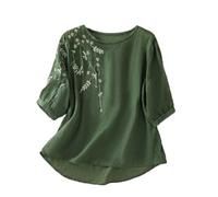 Beach Cover Ups and Kaftans Linen Shirt Women Summer Embroidery Linen Tunic Tops Retro Jacquard Short Sleeve Boho Blouse Casual Loose Fit Flowy Hem Tee My+Orders My Recent Orders