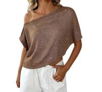 Beach Cover Ups for Women UK Women's Asymmetrical Sparkle Poncho Tops Off The Shoulder Womens Crochet Tops Lightweight Sheer Shawl Sweater See Through Hollow Out Blouse