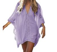 Beach Coverups for Women UK Beach Coverups for Women UK Sexy Chiffon Cover Up Sarongs for Beachwear Lightweight Ladies Cover Ups Summer Holiday Purple One Size