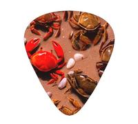 Beach Crab Printed pick set - 12 pieces, thin, medium and thick guitar picks, suitable for guitar, bass, electric guitar and ukulele