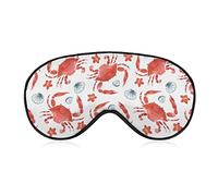 Beach Crab Shell Sleep Mask Soft Blindfold Portable Eye Mask with Adjustable Strap for Men Women