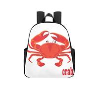 Beach Creature Happy Blood Red Crab Bookbags 12.40x5.12x14.17inch Backpack for College Multipurpose Casual Backpack for School Business Travel School,Office