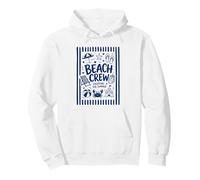 Beach Crew Enjoying The Summer Fun Vintage Artwork Lined Pullover Hoodie