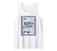 Beach Crew Enjoying The Summer Fun Vintage Artwork Lined Tank Top