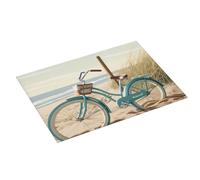 Beach Cruiser Printed Dish Drying Mat 61x46 CM Dish Drying Pad Highly Absorbent Microfiber Kitchen Counter Mat for Dishes Drainer