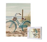 Beach Cruiser Printed Jigsaw Puzzle with Storage Box, Wooden Puzzle for Adults and Kids, 500 Pieces Family Fun Decorative Game