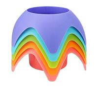 Beach Cup Holder | Stackable Sandproof Tray in 5 Colours, Beach Cup Holder for Sand, for Parties Lake Meadow Summer Holidays Swimming Pool, Motorcycle, Camping and Picnic