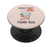 Beach Day Trunk Yes Funny Cute Elephant Summer Pun PopSockets Adhesive PopGrip