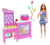 Barbie Mysteries: Beach Detectives Malibu” Doll & Cotton Candy Game Booth Playset with 20 Accessories Including Prizes, JFV67