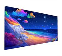 Beach Diamond Art Kits Adults, 5D Diamond Painting Dream 2025 Design New, Square Full Drill Crystal Art Kit, DIY Cross Stitch Crafts Embroidery Pictures for Home Living Wall Room Decor 70x30cm A-42