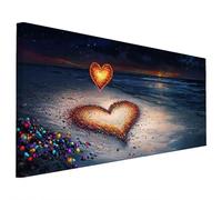 Beach Diamond Art Kits Adults, 5D Diamond Painting Heart 2025 Design New, Square Full Drill Crystal Art Kit, DIY Cross Stitch Crafts Embroidery Pictures for Home Living Wall Room Decor 180x80cm A-6