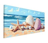 Beach Diamond Art Kits Adults, 5D Diamond Painting Modern 2025 Design New, Square Full Drill Crystal Art Kit, DIY Cross Stitch Crafts Embroidery Pictures for Home Living Wall Room Decor 70x30cm W-70