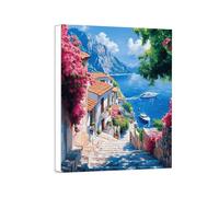 Beach Diamond Art Kits Adults, 5D DIY Architecture Diamond Painting, Gem Art Painting for Beginners, Arts and Crafts Kits for Adults, DIY Full Drill Crystal Gifts, Autumn Decoration, 90x120cm 0a-266