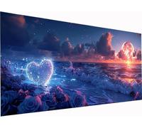 Beach Diamond Art Kits Adults, Large 36x18 Inch 5D Diamond Painting for Beginners Sunset, DIY Full Drill Cross Stitch Embroidery Crystal Art, Crafts and Painting for Home Wall Decor Gifts 3-8687